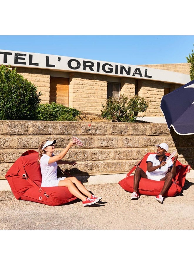 Fatboy كرسي الفات بوي باجل أب | قابل للتعديل، مريح | داخلي وخارجي | قماش مقاوم للماء | مقعد صالة متعدد الاستخدامات، متين | متوفر بقماش أوليفين | 185x132 سم - مخطط أزور أزرق - Image 2